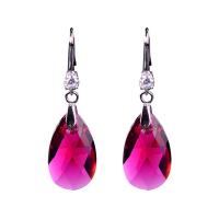 Crystal Drop Earring, with Zinc Alloy, Teardrop, silver color plated, fashion jewelry & for woman 50mm 
