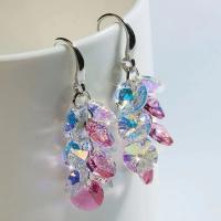 Crystal Drop Earring, with Zinc Alloy, silver color plated, fashion jewelry & for woman 50mm 