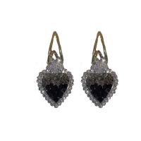 Crystal Drop Earring, Zinc Alloy, with Crystal, Heart, gold color plated, fashion jewelry & for woman & with rhinestone 