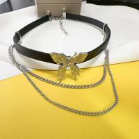 Fashion Choker Necklace, Zinc Alloy, with PU Leather, with 5cm extender chain, silver color plated, fashion jewelry & for woman, black Approx 38 cm 