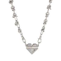 Zinc Alloy Necklace, silver color plated, fashion jewelry & for woman Approx 24 cm 