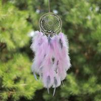Fashion Dream Catcher, Feather, with Cotton Thread & Rose Quartz & Iron, for home and office & hollow 