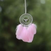 Fashion Dream Catcher, Feather, with Cotton Thread & Iron & Zinc Alloy, plated, for home and office & hollow 