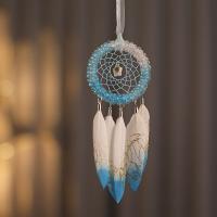 Fashion Dream Catcher, Feather, with Cotton Thread & Crystal, for home and office & hollow, mixed colors 