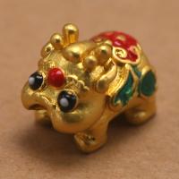 Enamel Zinc Alloy Beads, Fabulous Wild Beast, gold color plated, DIY, mixed colors Approx 4mm [
