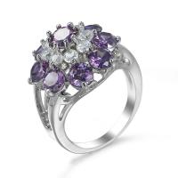 Zirkonia Messing Finger Ring, platiniert, verschiedene Größen vorhanden & Micro pave Zirkonia & für Frau, Größe:6-10, verkauft von PC