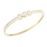 Brass Bangle, gold color plated, fashion jewelry & micro pave cubic zirconia & for woman, nickel, lead & cadmium free, Bracelet inner diameter about 