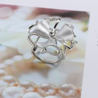 Scarf Buckle, Zinc Alloy, Flower, silver color plated, with rhinestone [