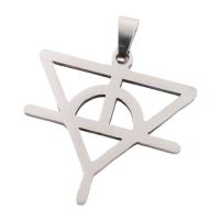 Stainless Steel Pendants, 304 Stainless Steel, Triangle, plated, DIY, silver color Approx 3.5mm 