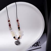 Gemstone Necklaces, Zinc Alloy, with Natural Stone, plated, fashion jewelry & for woman Approx 66 cm 