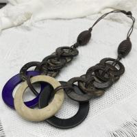 Wood Necklace, fashion jewelry & folk style & for woman cm 