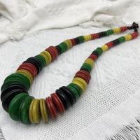 Wood Necklace, vintage & fashion jewelry & for woman, multi-colored cm 