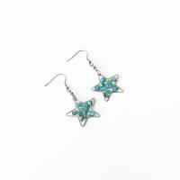 Resin Drop Earring, with 304 Stainless Steel & for woman 