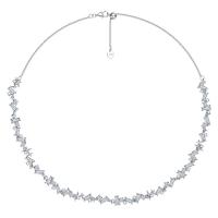 Cubic Zirconia Micro Pave Sterling Silver Necklace, 925 Sterling Silver, fashion jewelry & micro pave cubic zirconia & for woman [