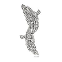 Zinc Alloy Jewelry Brooch, platinum color plated, Unisex & with rhinestone 