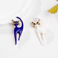 Zinc Alloy Jewelry Brooch, Cat, KC gold color plated, fashion jewelry & for woman & enamel 