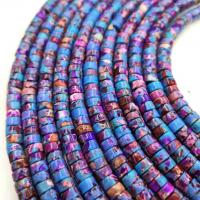 Eindruck Jaspis Perlen, Impression Jaspis, rund, DIY, violett, 3x6mm, Länge:ca. 36 cm, verkauft von Strang