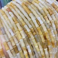 Gelbe Jade Perle, Bambus, DIY, gelb, 5x12mm, ca. 30PCs/Strang, verkauft von Strang