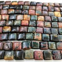 Single Gemstone Beads, Red Pine,  Square, DIY brown [