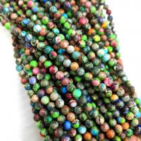Eindruck Jaspis Perlen, Impression Jaspis, rund, DIY & verschiedene Größen vorhanden, farbenfroh, Länge:ca. 38 cm, verkauft von Strang[