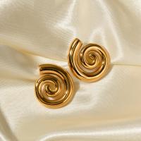 Edelstahl Stud Ohrring, 304 Edelstahl, plattiert, Modeschmuck & für Frau, Goldfarbe, 31x26.7mm, verkauft von Paar[