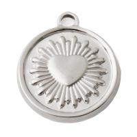 Stainless Steel Heart Pendants, 304 Stainless Steel, plated, DIY Approx 2.5mm [