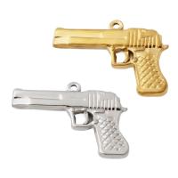 Stainless Steel Pendants, 304 Stainless Steel, Gun, plated, DIY Approx 1.5mm [