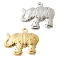 Edelstahl Tier Anhänger, 304 Edelstahl, Elephant, plattiert, DIY, keine, 22x26x4.5mm, Bohrung:ca. 1.5mm, verkauft von PC[