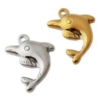 Stainless Steel Animal Pendants, 304 Stainless Steel, Dolphin, plated, DIY Approx 2mm [