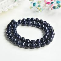 Blue Goldstone Necklace, Round, polished, fashion jewelry & for woman, blue, 8mm Approx 38 cm [