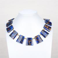 Драгоценный камень Ожерелья, Cloisonne Stone, Трапеция, полированный, ювелирные изделия моды & Женский, голубой длина:Приблизительно 38 см, продается PC[