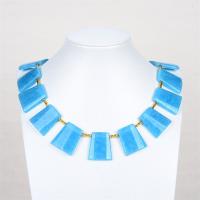 Gemstone Necklaces, Aquamarine, Trapezium, polished, fashion jewelry & for woman, sea blue Approx 38 cm 