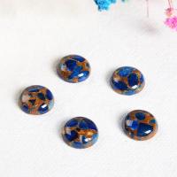 Gemstone Cabochons, Cloisonne Stone, Flat Round, polished, DIY, blue, 14mm [
