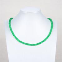 Драгоценный камень Ожерелья, халцедон, Счеты, полированный, ювелирные изделия моды & Мужская & граненый, зеленый длина:Приблизительно 38 см, продается PC[