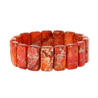Impression Jasper Bracelet, Rectangle, fashion jewelry & Unisex, reddish orange Approx 18 cm [
