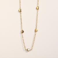 Titanium Steel Jewelry Necklace, with 1.97inch extender chain, Heart, gold color plated, fashion jewelry & for woman, golden Approx 14.96 Inch [
