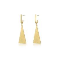Titanium Steel Earrings, Triangle, Vacuum Ion Plating, fashion jewelry & for woman, golden [