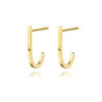 Titan Stahl Ohrringe, Titanstahl, Vakuum-Ionen-Beschichtung, Modeschmuck & für Frau, goldfarben, 14.5x1mm, verkauft von Paar[