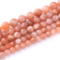 Natural Moonstone Beads, Orange Moonstone, Round, DIY orange 