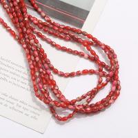 Single Gemstone Beads, Natural Stone, Oval, DIY, red Approx 38 cm 