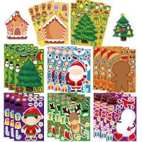 Decorative Stickers, Soft PVC, printing, Christmas Design & mixed pattern & DIY & waterproof, Approx 