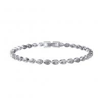 Cubic Zirconia Micro Pave Sterling Silver Bracelet, 925 Sterling Silver, plated & micro pave cubic zirconia & for woman 