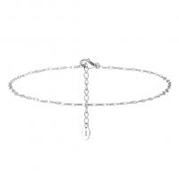 Fashion Jewelry Anklet, 925 Sterling Silver, with 5CM extender chain, plated, for woman Approx 21 cm [