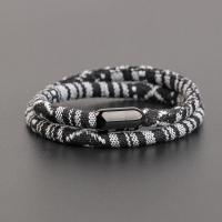 Men Bracelet, Zinc Alloy, with Cloth, fashion jewelry & for man Approx 42 cm 