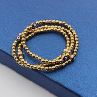 Evil Eye Jewelry Bracelet, Zinc Alloy, with turquoise, gold color plated, multilayer & for woman Approx 6-12 Inch [