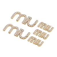 Hair Barrette Finding, Zinc Alloy, Alphabet Letter, gold color plated, DIY & with rhinestone [