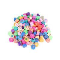 Polymer Clay Jewelry Beads, Flat Round, mixed pattern & DIY, mixed colors, 10mm, Approx 