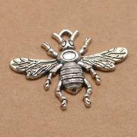 Pendentifs animaux en alliage de zinc, abeille, Plaqué de couleur d'argent, DIY Vendu par PC[