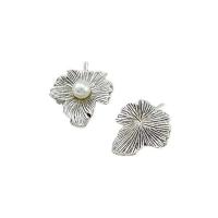 Zinc Alloy Costume Accessories, with Plastic Pearl, Maple Leaf, plated, DIY [