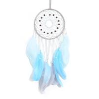 Fashion Dream Catcher, Feather, with Cotton Thread & Wood & Plastic & Iron, handmade, for home and office blue, 550mm 